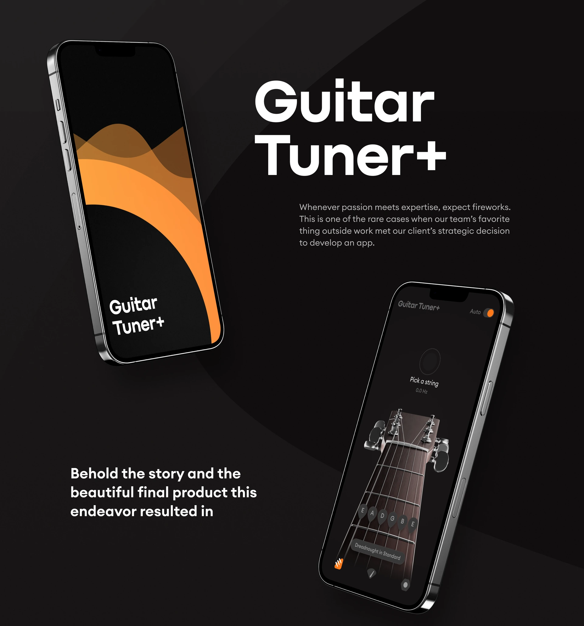 Guitar Tuner+ — design presentation, frame 1