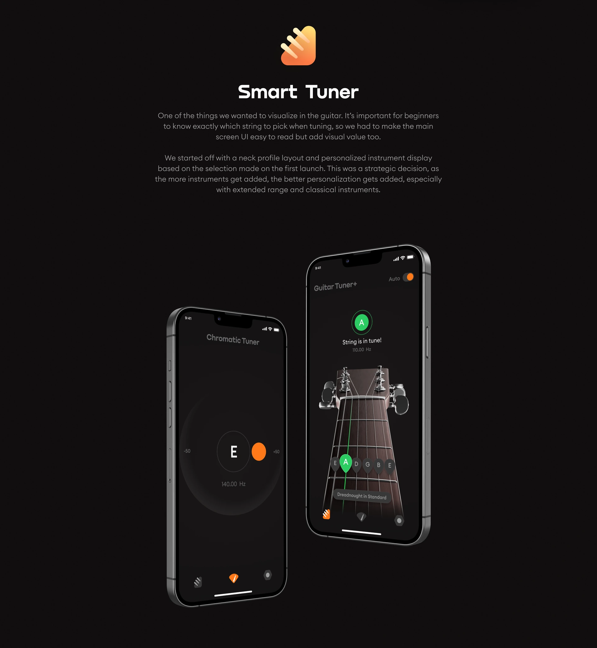 Guitar Tuner+ — design presentation, frame 10