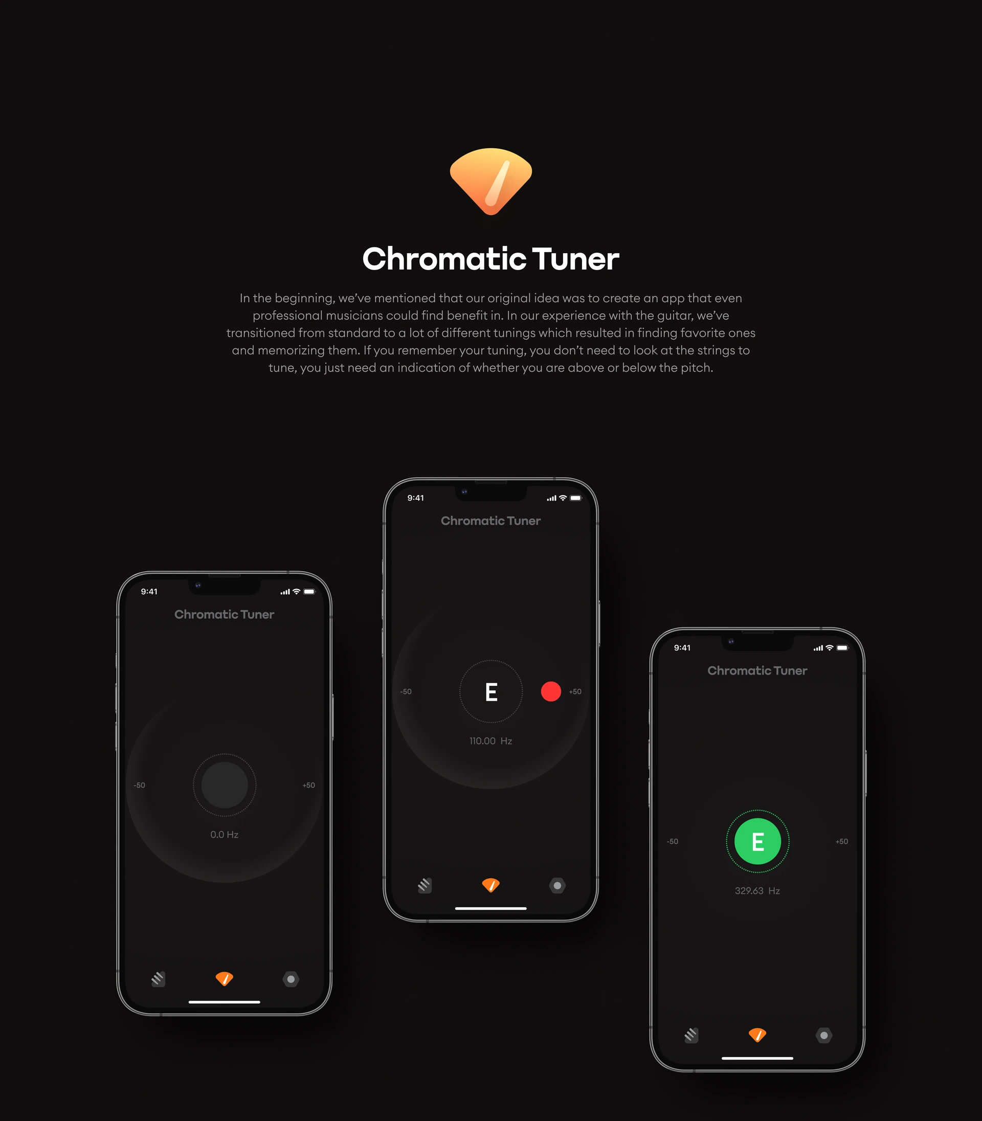 Guitar Tuner+ — design presentation, frame 12