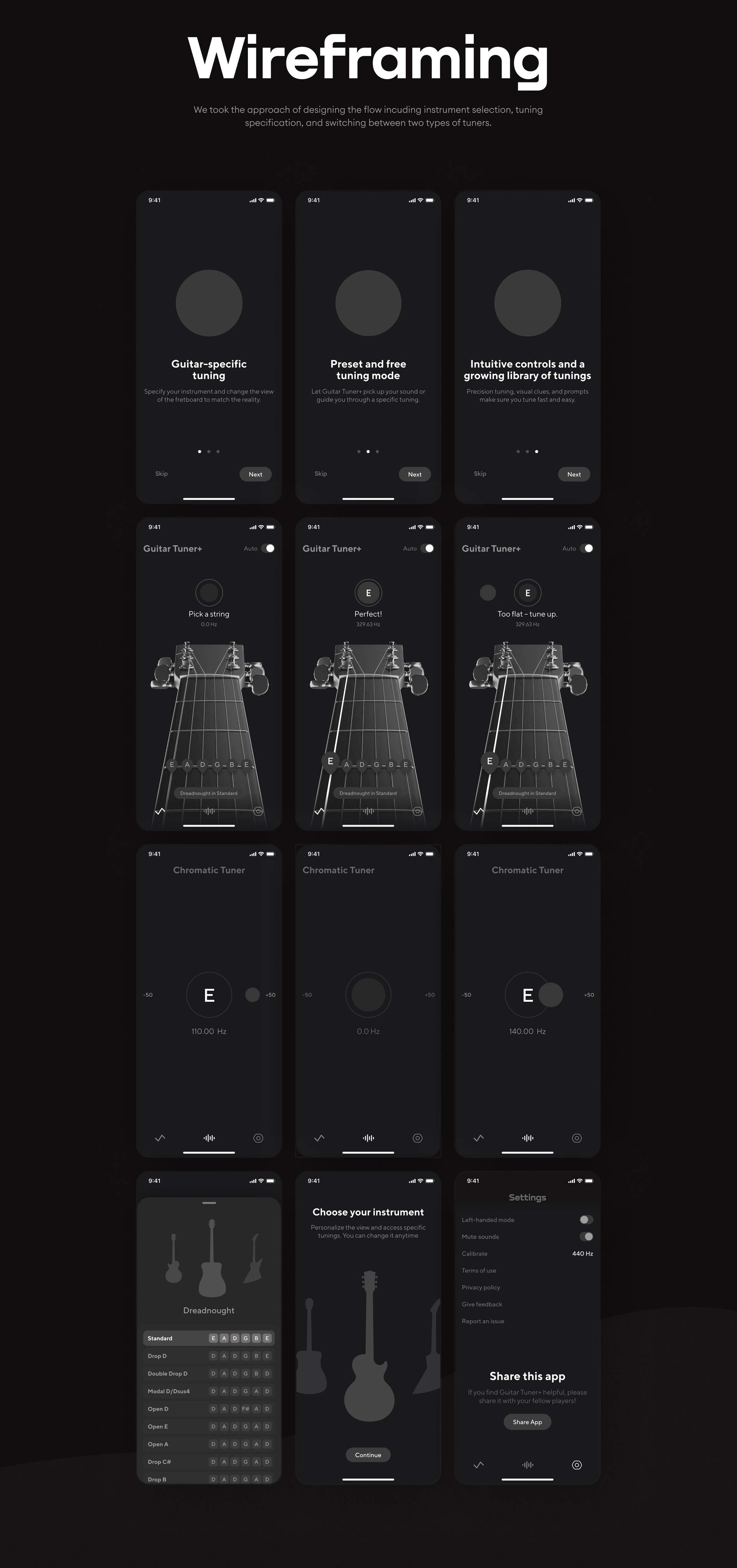 Guitar Tuner+ — design presentation, frame 8