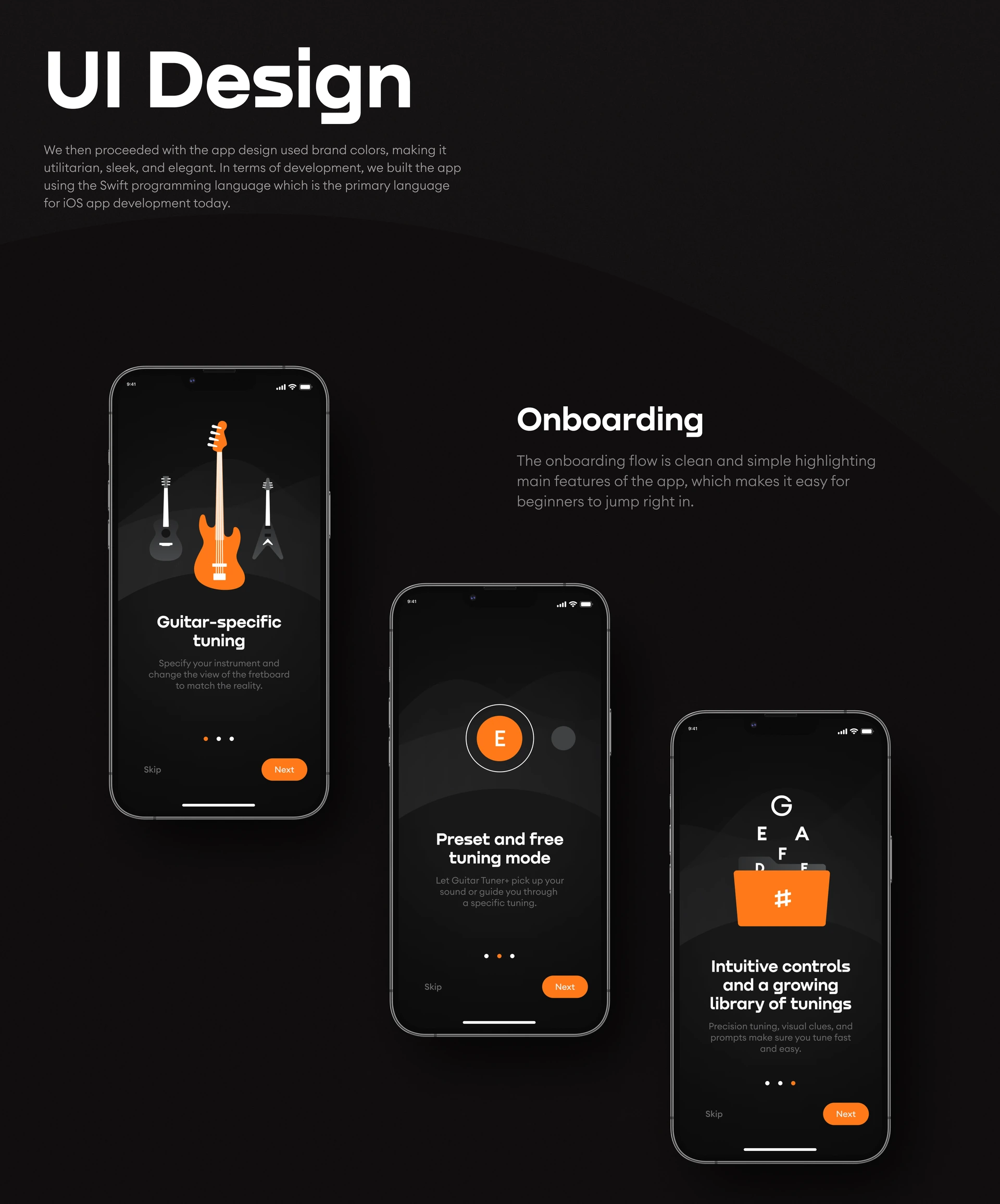 Guitar Tuner+ — design presentation, frame 9