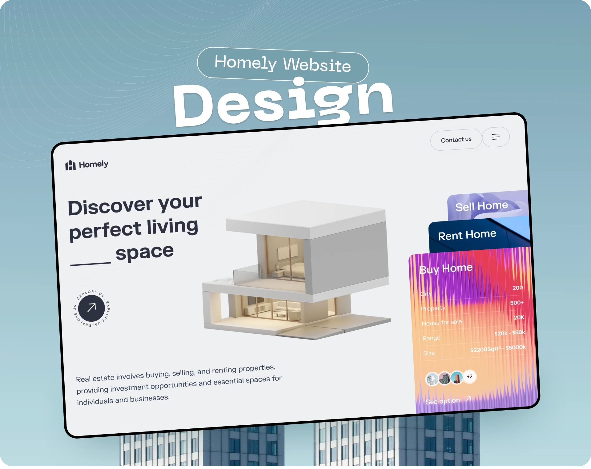 Homely — design presentation, frame 1