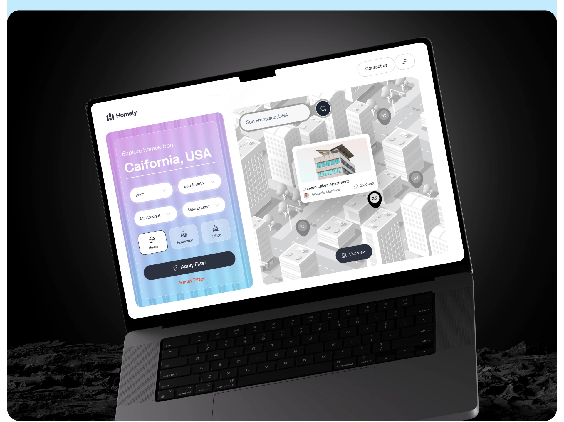 Homely — design presentation, frame 5
