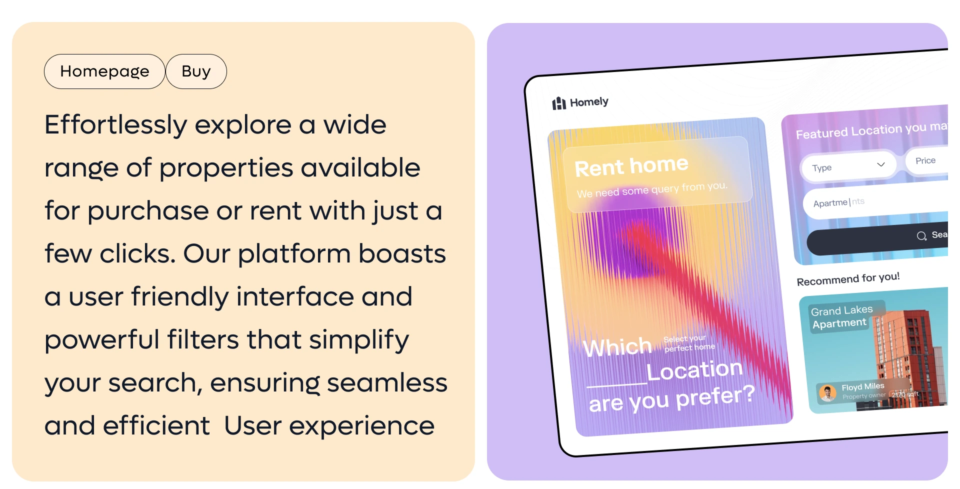 Homely — design presentation, frame 8